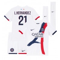 Dječji Nogometni Dres Paris Saint-Germain Lucas Hernandez #21 Gostujuci 2024-25 Kratak Rukav (+ Kratke hlače)